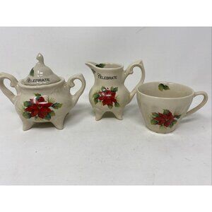 Lily Creek Christmas Garden Creamer & Sugar Set Cup Celebrate Magic of Christmas